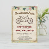 Fietsreis Baby shower Uitnodiging (Staand voorkant)