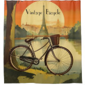 Fietsreis Poster, Parijs aanpasbaar Douchegordijn (Voorkant)