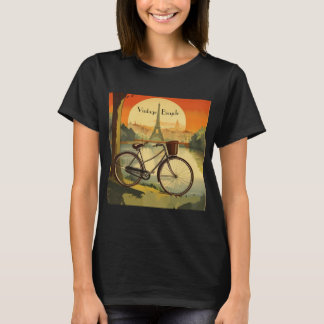 Fietsreis Poster, Parijs aanpasbaar T-shirt