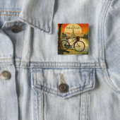 Fietsreis Poster, Parijs aanpasbaar Vierkante Button 5,1 Cm (In situ)