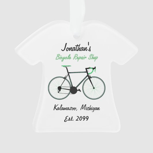 Fietsreparatie Shop Kerstversiering Ornament (voorkant)