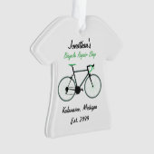 Fietsreparatie Shop Kerstversiering Ornament (voorkant)