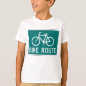 Fietsroutebord Fietspad Fietsroute T-shirt (Voorkant)