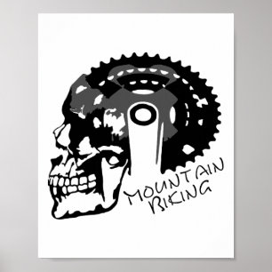 Fietsschedel T-shirt Versnellingen Fiets Mountainb Poster