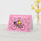 Fietsschenking Moederdagkaart Kaart (Gele Bloem)