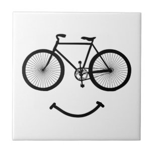 Fietssmile T-shirt Fietsen T-shirt Zwart Tegeltje