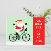 Fietsster Kerstmis Feestdagenkaart (Staand voorkant)