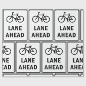 Fietsstrook vooruit bord Fietsveiligheid Cadeaupapier (Vlak)