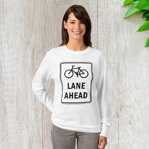 Fietsstrook vooruit bord Fietsveiligheid T-shirt