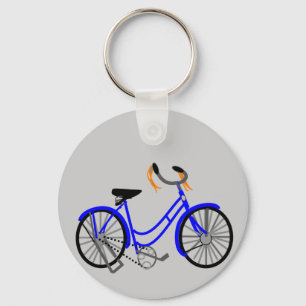 Fietstekening, stijl van 1950 sleutelhanger