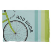 Fietsthema met aangepaste tekst kussensloop (Voorkant)