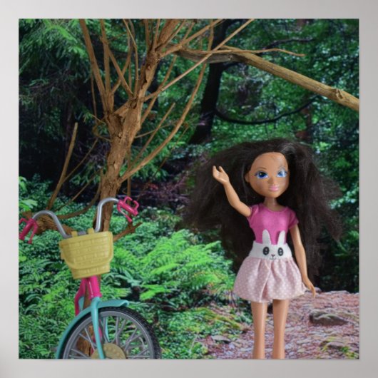 Fietstocht door het bos poster (Voorkant)