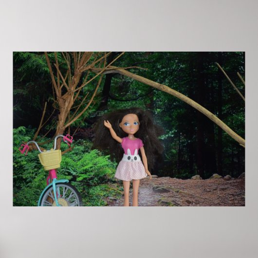 Fietstocht door het bos poster (Voorkant)