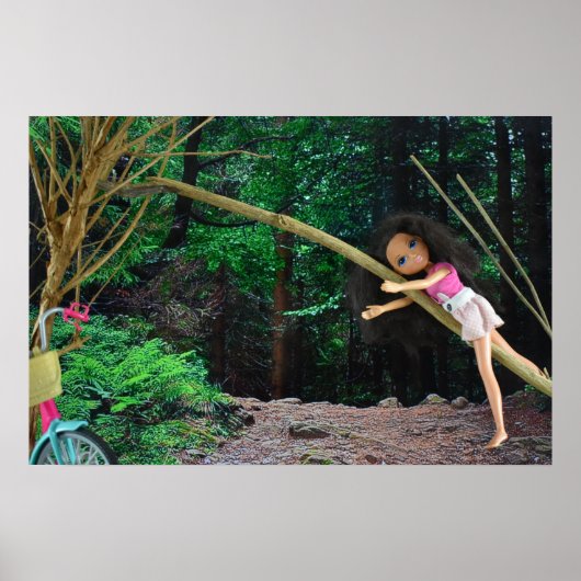 Fietstocht het bos in poster (Voorkant)