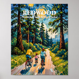 Fietstocht met het gezin in Redwood National Park Poster