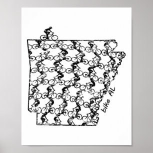 Fietstocht met vintage fietsen Arkansas Mountainbi Poster