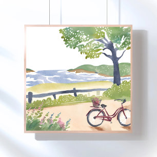 Fietstocht over het eiland   Martha's Vineyard Wat Perfect Poster