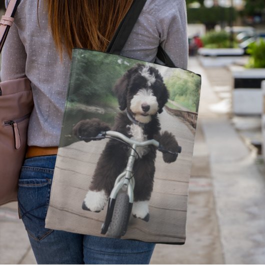 Fietstochten Bernedoodle Canvas tas