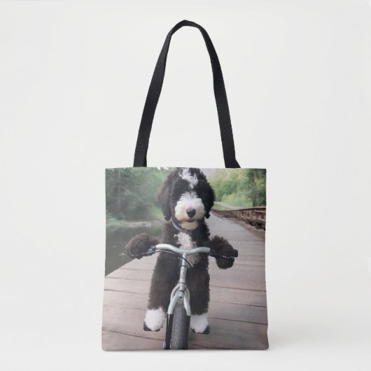 Fietstochten Bernedoodle Canvas tas (Voorkant)