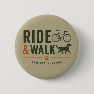 Fietstochten met hondeneigenaar Lifestyle Ronde Button 5,7 Cm
