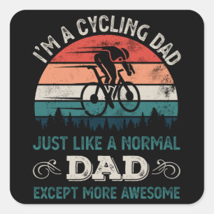 Fietsvader - Fietsdag Cyclist Fathers Day Gift Vierkante Sticker