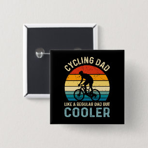 Fietsvader Fietser Cycoloog avontuur Vierkante Button 5,1 Cm