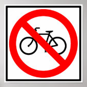 Fietsverkeer Verboden snelwegteken Poster (Voorkant)
