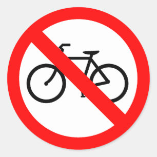 Fietsverkeer Verboden snelwegteken Ronde Sticker