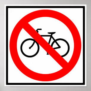 Fietsverkeer Verboden wegmarkering Poster