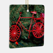 Fietsversiering op een kerstboom keramisch ornament (Rechts)