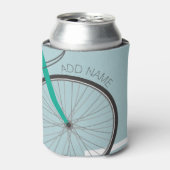 Fietswiel met aangepaste naam hipster blikjeskoeler (Blikje Voorkant)