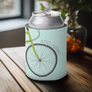 Fietswiel met aangepaste naam hipster blikjeskoeler