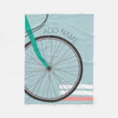 Fietswiel met aangepaste naam hipster fleece deken (Voorkant)
