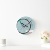 Fietswiel met aangepaste naam hipster ronde klok (Huis)