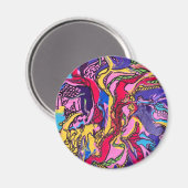 "Fièvre de la jungle" Magnets ronds (Recto/Verso)