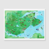 Fife Coastal Path Scotland Illustrated Map Magnet (Devant)