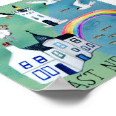 Fife kustweg OOSTEN NEUK Illustratieve kaart Poster (Hoek)