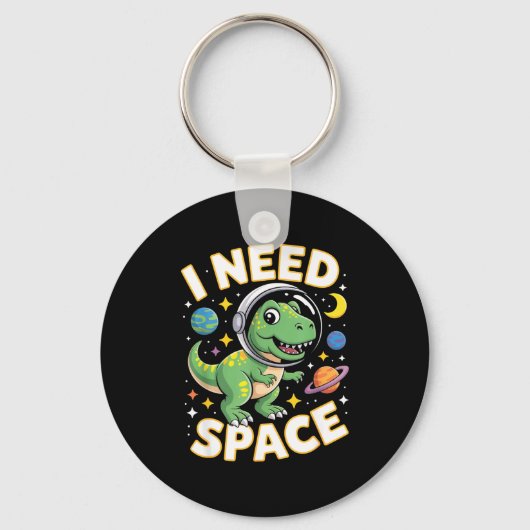 Fife Life I Need Space T-rex Astronaut Outterspace Sleutelhanger (Voorkant)