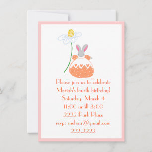 Fifi Bunny sur invitation orange