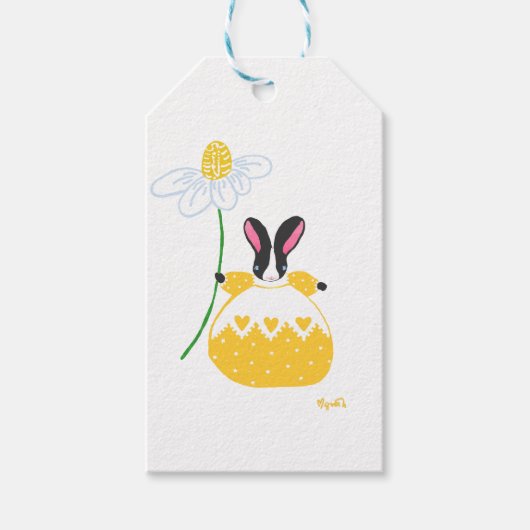 Fifi Daisy Bunny Gift Label Cadeaulabel (Voorkant)