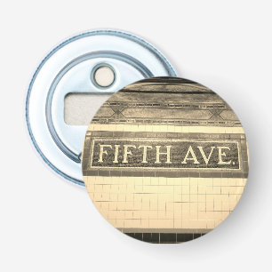 Fifth Avenue Sign - Manhattan, NYC Button Flesopener