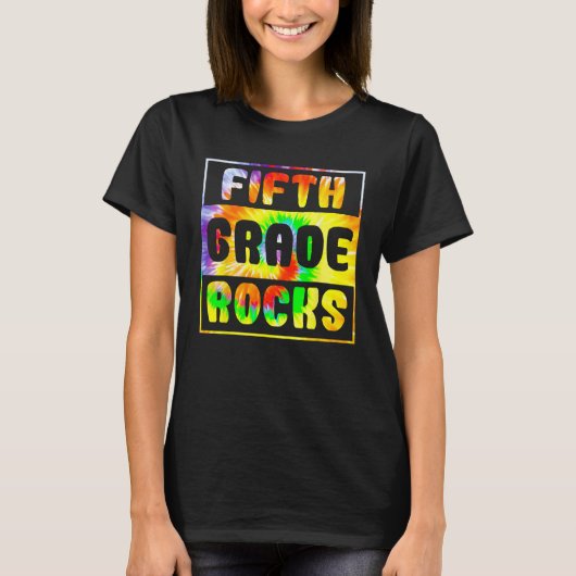 Fifth Grade Rocks Tie Dye T-shirt (Voorkant)