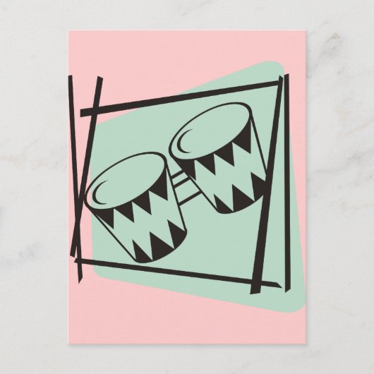 Fifties Bongos Briefkaart (Voorkant)
