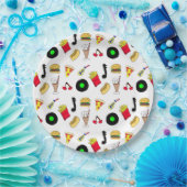 Fifties Diner Nostalgische Style Records, voedsel Papieren Bordje (Feest)