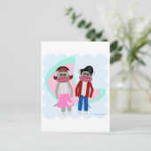 Fifties Sock Hop Sock Monkeys Briefkaart (Staand voorkant)
