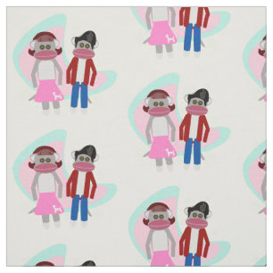 Fifties Sock Hop Sock Monkeys Stof