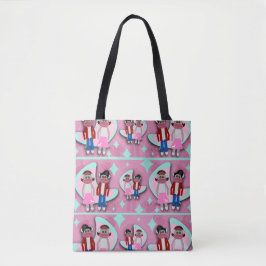 Fifties Sock Monkey Mania Tote Bag