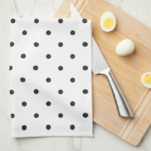 Fifties Style Black en White Polka Dot Theedoek (Quarter Fold)