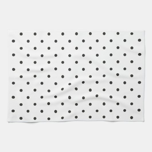 Fifties Style Black en White Polka Dot Theedoek (Horizontaal)
