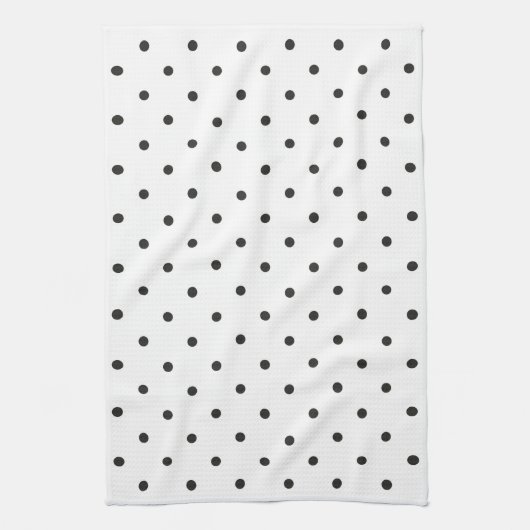 Fifties Style Black en White Polka Dot Theedoek (Verticaal)